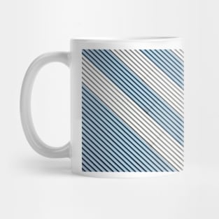 blue white ribbed pattern Mug